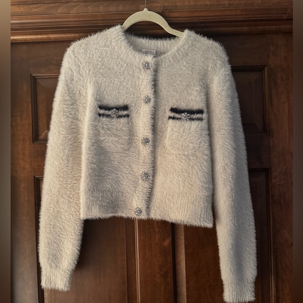 🤍J. Crew rhinestone button cardigan sweater -S